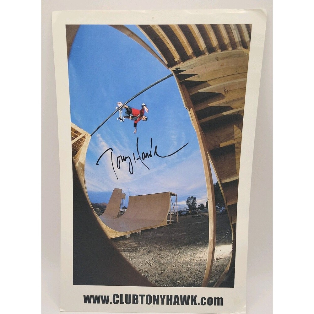 Iconic Skateboarder Tony Hawk Autographed  8x11 Action Photo ClubTonyHawk.com